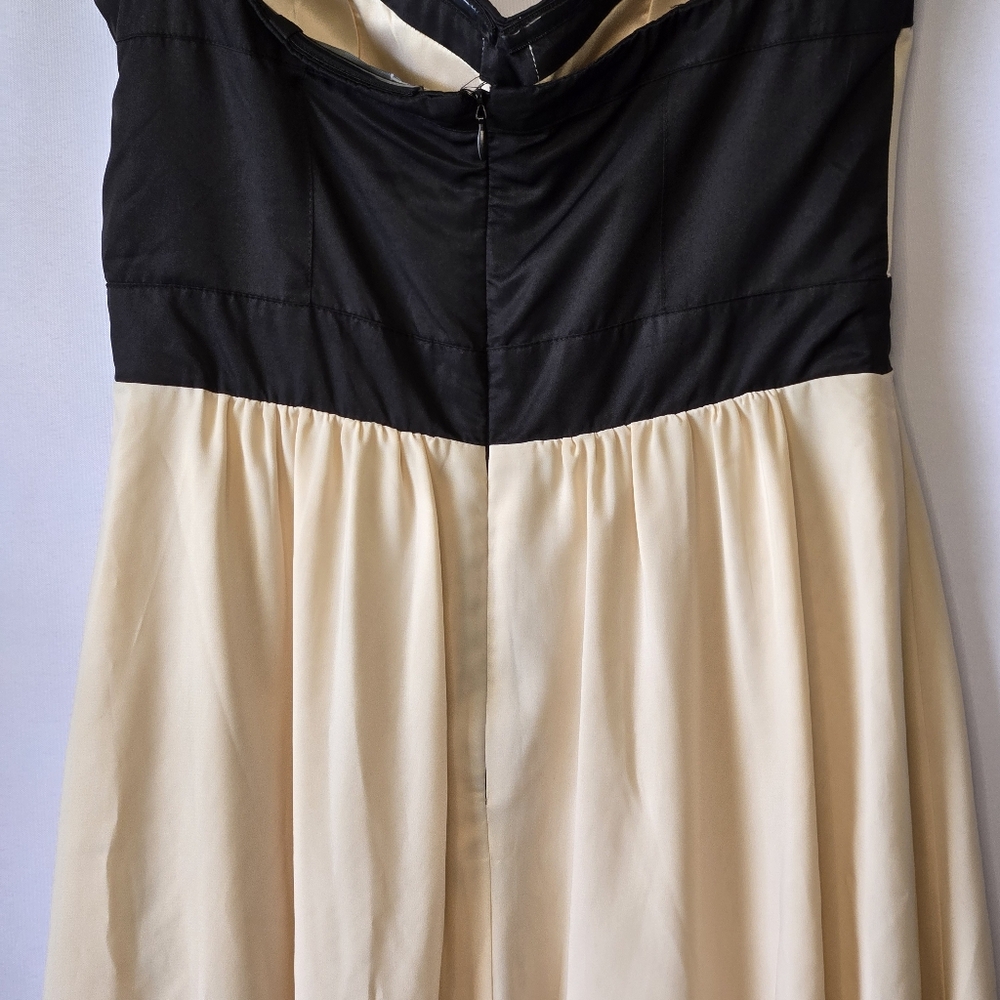 Forever 21 HI LO/HA Cream & Black Elegant Strapless Dress, NWT, Size S - Picture 5 of 11